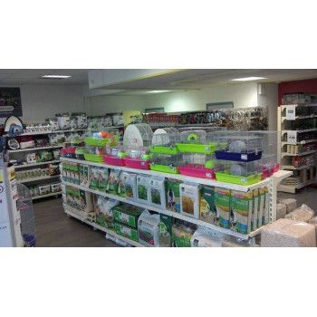 Amenagement magasin Animalerie de  Gondoles Racks, produits suspendus