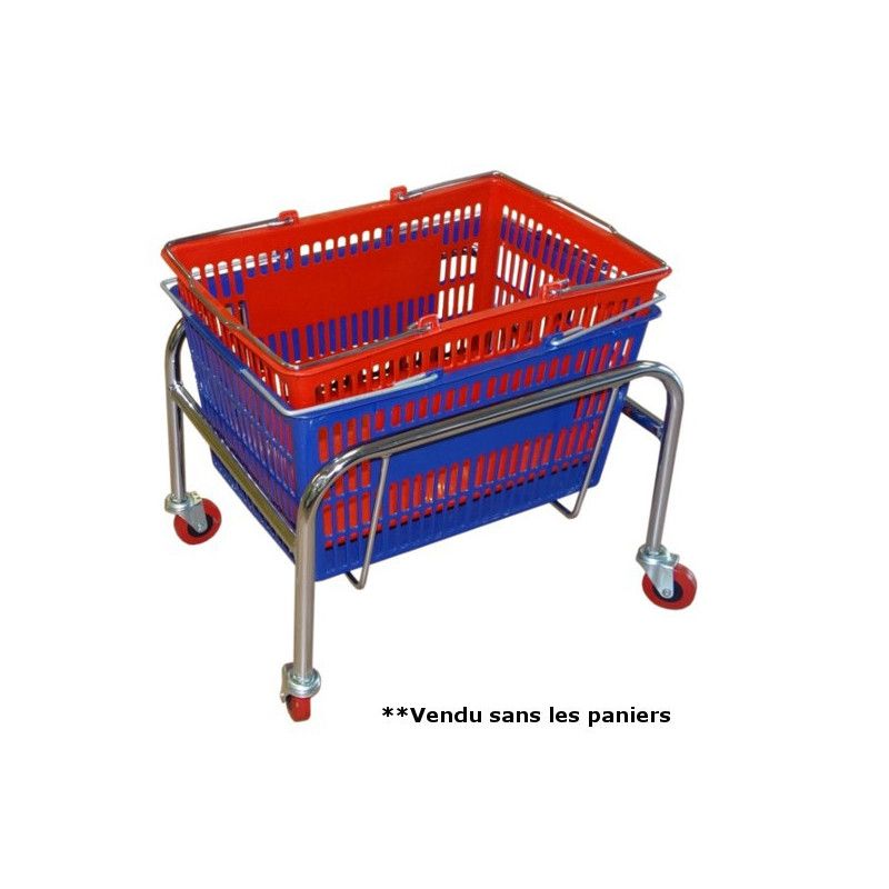 Support à roulette pour paniers, Vente Equipement pour le magasin - Equipement et Rayonnage pour