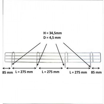 Grille Frontale métallique pour tablette de différentes longueurs