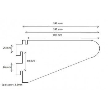 Equerre de tablette longueur 300 mm, Vente Les Tablettes pour Gondole - Equipement et Rayonnage