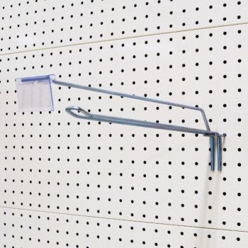 Broche double pour fond perforé avec la tige et le porte étiquette PVC