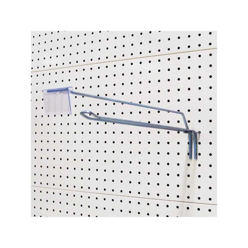 Broche double pour fond perforé avec la tige et le porte étiquette PVC