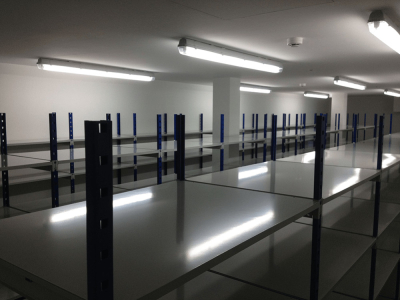 Zone d'entreposage de petites pièces